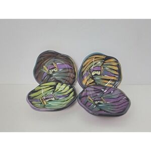Clay Art set of 4 trinket dishes cottage 4"